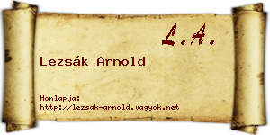 Lezsák Arnold névjegykártya