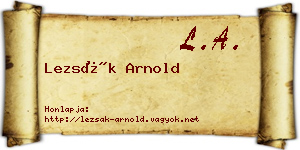 Lezsák Arnold névjegykártya
